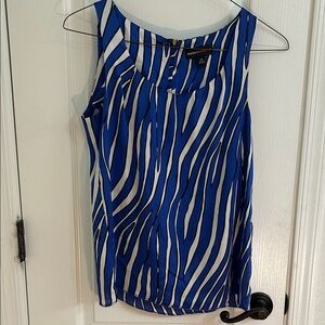 Dana Buchman Zebra Print Blue, Black and White Blouse size XS